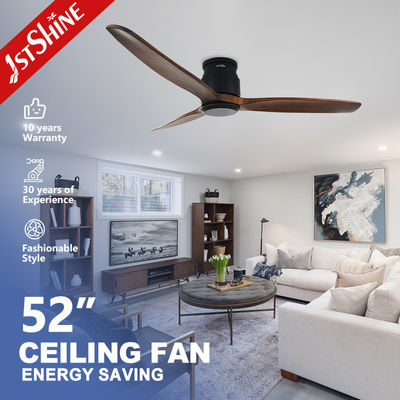 comprar Ventilador de teto de madeira com 3 pás, controle remoto inteligente e montagem embutida controlada por aplicativo Fabricação em linha