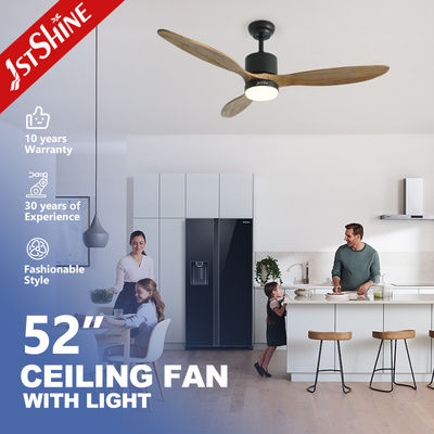 comprar Ventilador de teto de madeira maciça de 3 lâminas com ou sem luz 2 em 1 Fabricação em linha