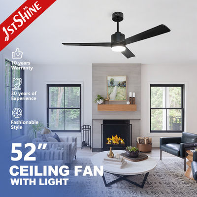 comprar Ventilador de teto decorativo de LED moderno 1stshine Motor DC com 10 e 3 lâminas de madeira maciça Fabricação em linha