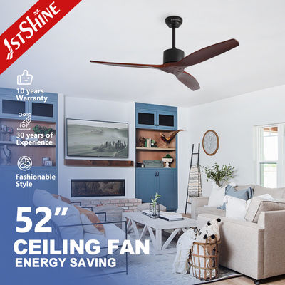 comprar 3 lâminas de madeira maciça DC motor ventilador de teto com controle remoto Fabricação em linha