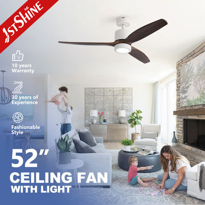 comprar Ventilador de teto LED remoto com 3 lâminas de madeira moderno para quarto Fabricação em linha