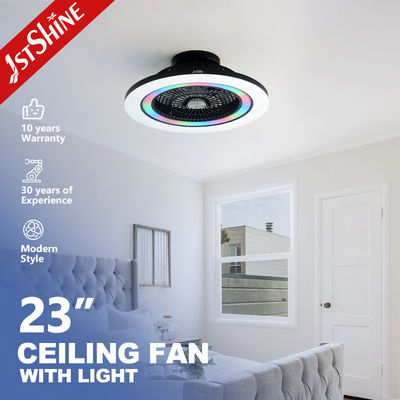 Bom preço Ventilador de teto sem lâmina de 23 polegadas com luz RGB e motor DC para quartos modernos on-line