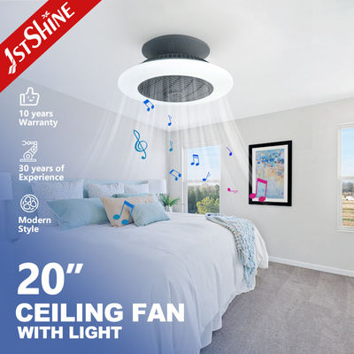 Bom preço 20 polegadas LED ventilador de teto com alto-falante APP controle inteligente luz dimmable on-line