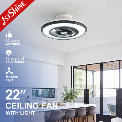Ventilador de teto LED de controlo remoto inteligente com ventilação de ar e material metálico plástico