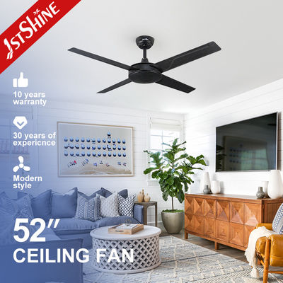 4 lâminas Motor AC 61W Ventilador de teto de metal preto 3 velocidades controle remoto