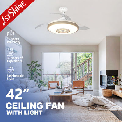 Ventilador de teto LED de design invisível com luz noturna inteligente e motor DC 3000K/4500K/6000K