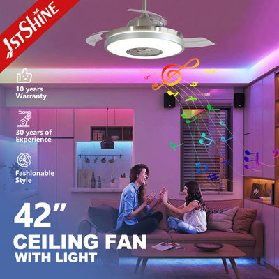 Luxuoso e elegante ventilador de teto LED com tocador de música e controle remoto