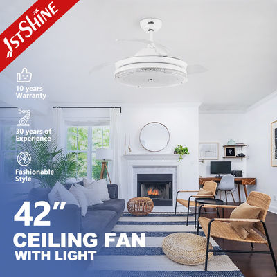 Luz de ventilador de teto retrátil de 42 polegadas com motor AC reversível