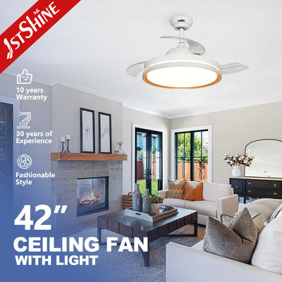 Ventilador de teto LED de design moderno com motor DC silencioso e iluminação LED de economia de energia