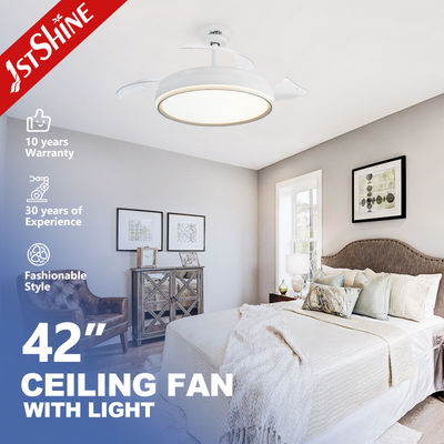 Bom preço Design Contemporâneo Ventilador de Teto LED 6 Velocidades com Lâminas Ocultas 42 Polegadas Economia de Espaço on-line