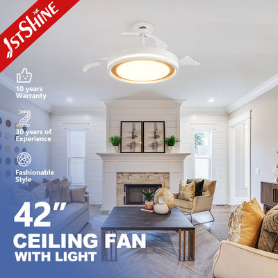 Bom preço Ventilador de teto LED de estilo moderno com lâminas ocultas e lâminas PC em branco on-line