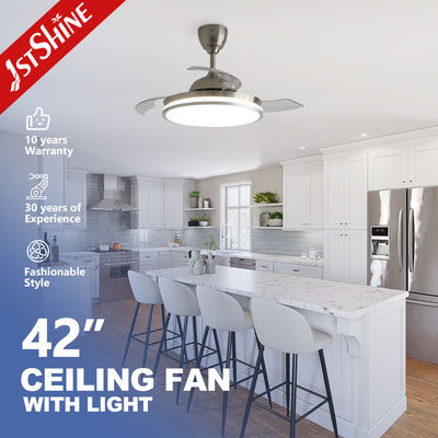 Bom preço Ventilador de teto LED decorativo estrelado com lâminas ocultas retráteis e ar condicionado on-line