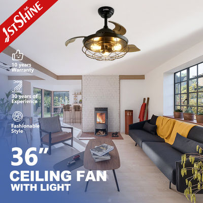 Bom preço Baixo ruído 1stshine Decorativo ventilador de teto retrátil com controle remoto e luz on-line