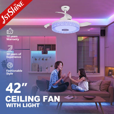 Motor de corrente alternada Tipo 1stshine Removível Lâmina Ventilador de teto de música com alto-falante e iluminação