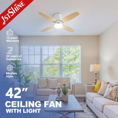 2- 1stshine 42 polegadas Smart Remote LED ventilador de teto com 4 lâminas reversíveis e motor