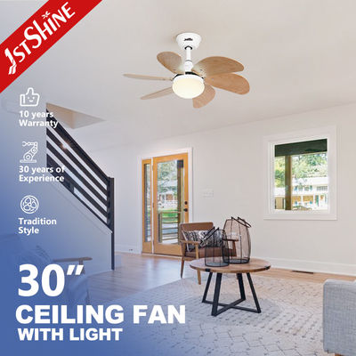 Ventilador de teto de 110-240V com motor de corrente contínua e controle remoto em lâminas de madeira MDF modernas 3000K