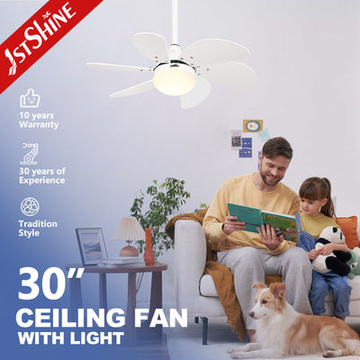 Bom preço Ventilador de teto branco luz do quarto das crianças motor DC 30 polegadas Mini LED Ventilador de teto on-line
