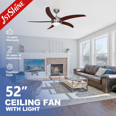 Ventilador de teto de MDF de 5 lâminas de estilo moderno com luzes LED e controle remoto da 1stshine