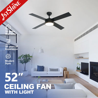 4*MDF Blades Decorativo LED Ventilador de Tecto Preto acabamento DC Motor Economia de Energia