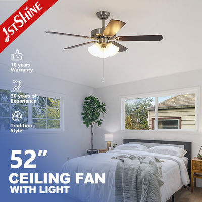 1stshine Ventilador de teto de lâminas reversíveis com Kit de luz e acabamento de MDF em fonte de luz LED