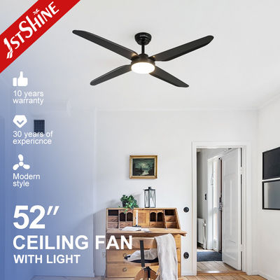 Ventilador de teto moderno interno de 52 polegadas 5 velocidades Motor DC silencioso reversível com luz