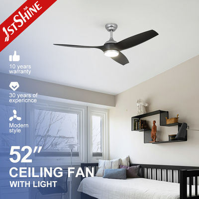 Moderno 52 polegadas ABS preto lâminas de alto volume de ar ventilador de teto remoto com fonte de luz LED