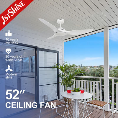 Bom preço Ventilador de teto de controle remoto inteligente de 52 polegadas lâminas de plástico branco para casa moderna inteligente on-line