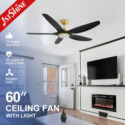Vila de luxo Ventilador de teto de ouro preto com luz LED 230v 6 velocidade
