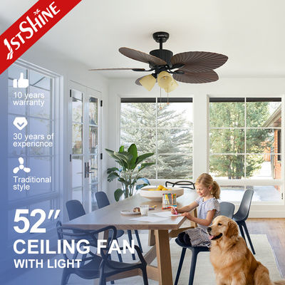 3000K Temperatura de cor Ventilador de teto com luz 1stshine Hotel Fancy Pull Chain Control