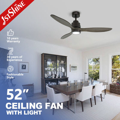 Ventiladores de tecto LED de lâmina de madeira 3 simples decorativos com controle remoto