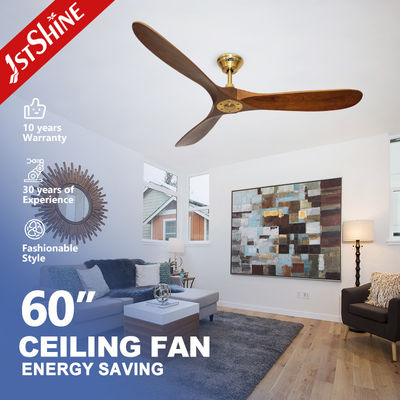 3 lâminas de madeira decorativa ventilador de teto de 60 polegadas 220V com controle remoto