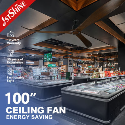 Bom preço Sala de reuniões Ventilador de teto de 100 polegadas com controle remoto 35W de energia e lâminas de madeira on-line
