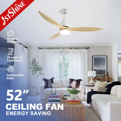 Ventilador de teto de madeira LED com controle remoto 3 velocidades Motor AC ajustável e puro de cobre
