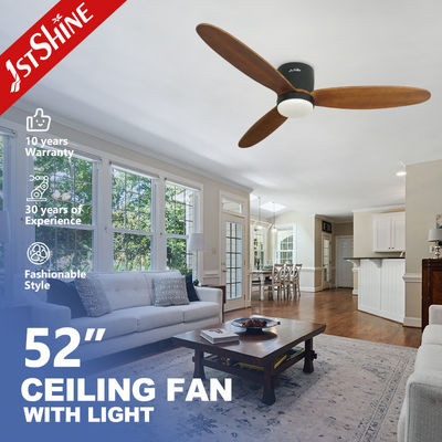 Dimmable 6 velocidade 52in LED ventilador de teto com 3 lâminas de madeira maciça