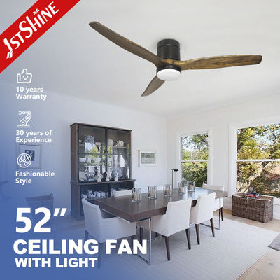 Baixo ruído 1stshine madeira natural DC ventilador de teto com 3 lâminas e 15W luz LED