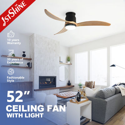 Ventilador de teto silencioso de lâminas de madeira com controle remoto de 6 velocidades de alto fluxo de ar