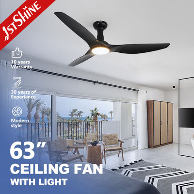 Ventilador de teto LED moderno branco/preto com motor DC de controle remoto de luz atenuável