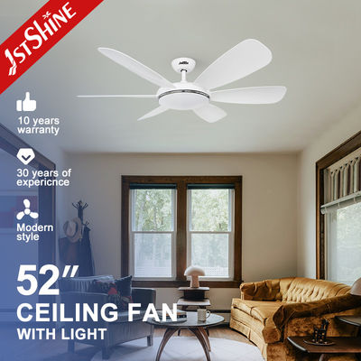 Ventilador de teto LED de 10 a 6 lâminas com comando remoto e comprimento de suspensão personalizável