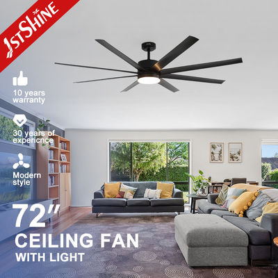 Bom preço 6 Velocidade Motor DC reversível Ventiladores de teto de grande fluxo de ar com luzes e controle remoto de aplicativos on-line