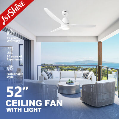 Ventilador de teto de 2in1 52 polegadas com lâminas de madeira maciça leve Ventilador de teto moderno para sala de estar e quarto