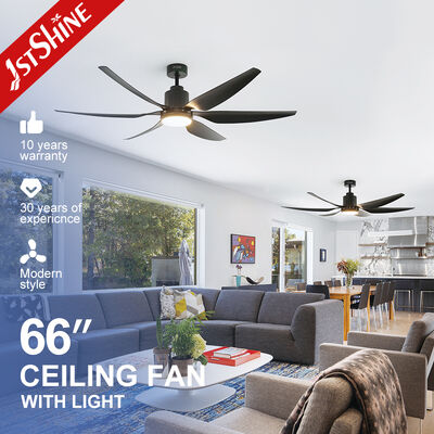 Bom preço Ventilador de Teto Moderno Preto de 66 Polegadas com Luz, Lâminas ABS e Motor DC para Economia de Energia e Baixo Ruído on-line