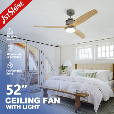 Bom preço Ventilador de Teto de 52 Polegadas com Luz e 3 Pás de Madeira Sólida com Motor DC Silencioso e Controle Remoto on-line