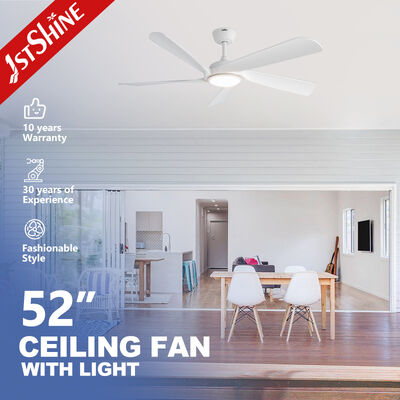 Bom preço Ventilador de Teto Moderno Branco de 52 Polegadas com Luz LED e Pás de ABS - Motor DC Silencioso e Controle Remoto on-line