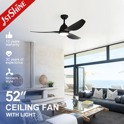 Bom preço Ventilador de teto preto de 52 polegadas com lâminas ABS e iluminação LED com motor DC silencioso on-line