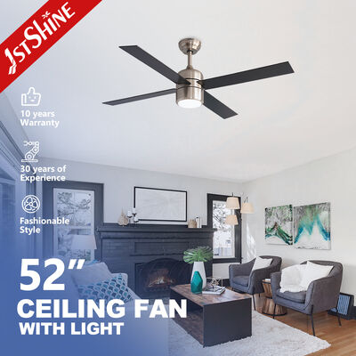 Ventilador de teto de 52 polegadas com luz e controle remoto 4 lâminas de MDF Ventilador moderno