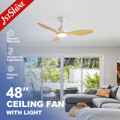 Ventilador de tecto de lâmina de plástico de 48 polegadas com controle remoto e design personalizável para espaços pequenos a médios