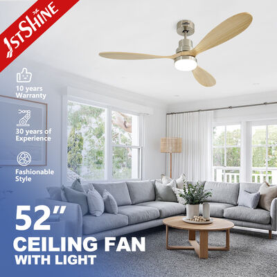 Bom preço Ventilador de teto LED de 52 polegadas com lâmina de madeira maciça e luz integrada on-line