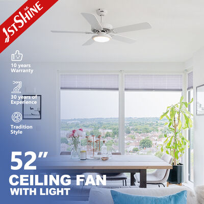 Bom preço Ventilador de teto branco de 52 polegadas com luz LED e controle remoto de 6 velocidades com lâminas de MDF e motor DC On-line