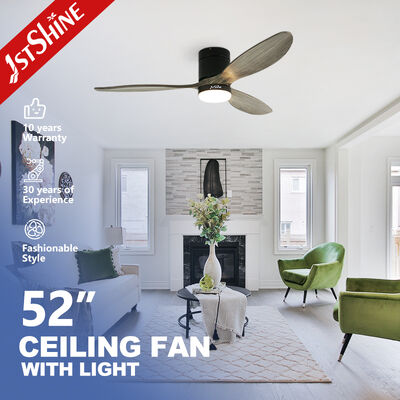 Bom preço 52 polegadas de lâminas de madeira maciça ventilador de teto com luz LED para interiores modernos On-line
